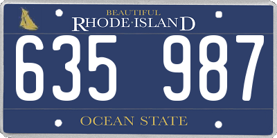RI license plate 635987
