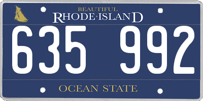 RI license plate 635992