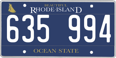 RI license plate 635994