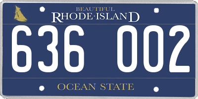 RI license plate 636002