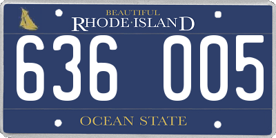 RI license plate 636005