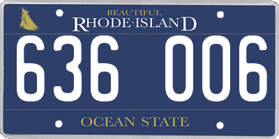 RI license plate 636006