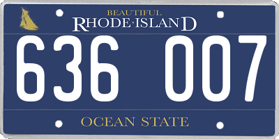 RI license plate 636007