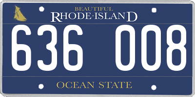 RI license plate 636008