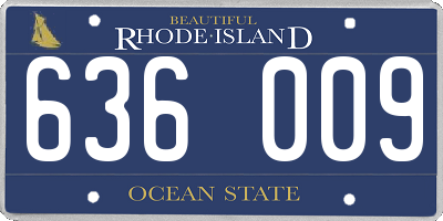 RI license plate 636009
