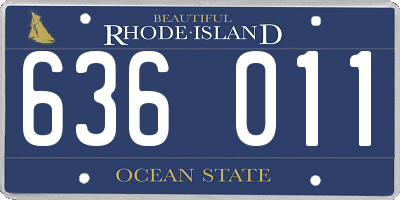 RI license plate 636011