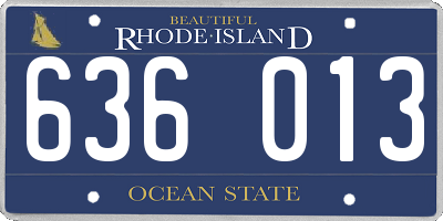 RI license plate 636013
