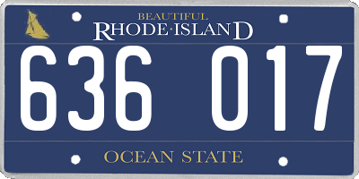 RI license plate 636017