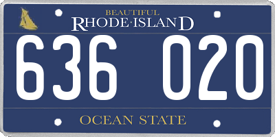 RI license plate 636020