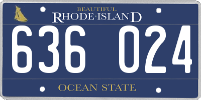 RI license plate 636024