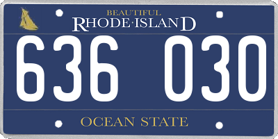 RI license plate 636030
