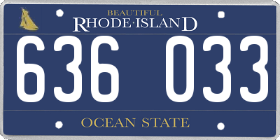 RI license plate 636033