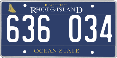 RI license plate 636034