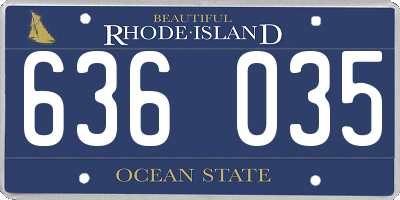 RI license plate 636035