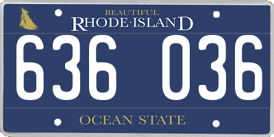RI license plate 636036