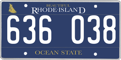 RI license plate 636038