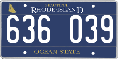 RI license plate 636039
