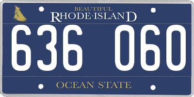 RI license plate 636060