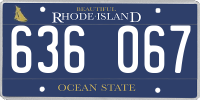 RI license plate 636067