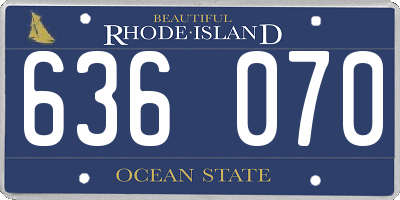 RI license plate 636070