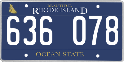 RI license plate 636078