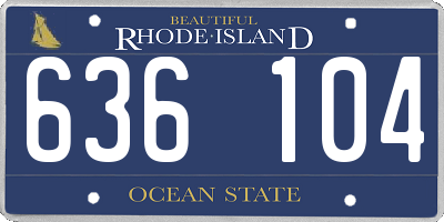 RI license plate 636104
