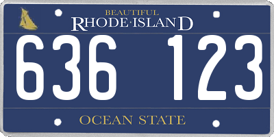 RI license plate 636123