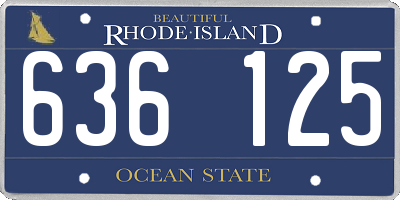 RI license plate 636125