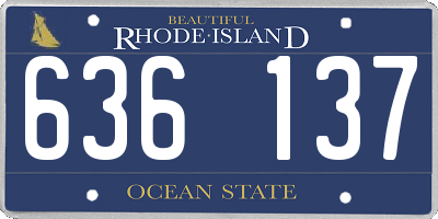 RI license plate 636137