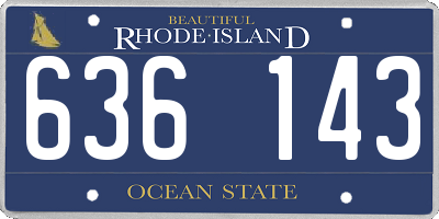 RI license plate 636143