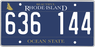 RI license plate 636144