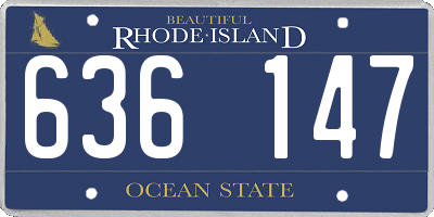 RI license plate 636147