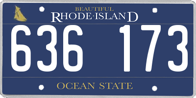 RI license plate 636173