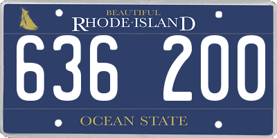 RI license plate 636200