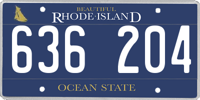 RI license plate 636204