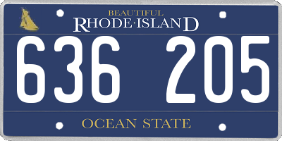 RI license plate 636205