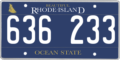 RI license plate 636233