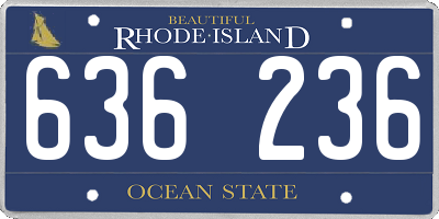 RI license plate 636236