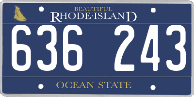 RI license plate 636243