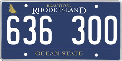 RI license plate 636300