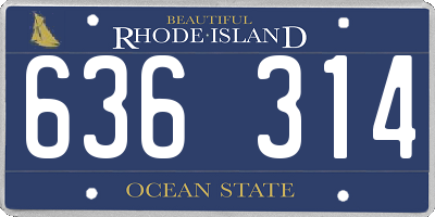 RI license plate 636314