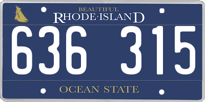 RI license plate 636315
