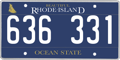 RI license plate 636331