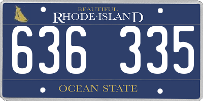 RI license plate 636335