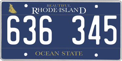 RI license plate 636345