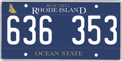 RI license plate 636353