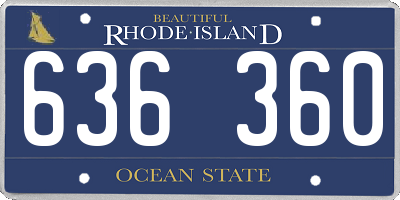 RI license plate 636360