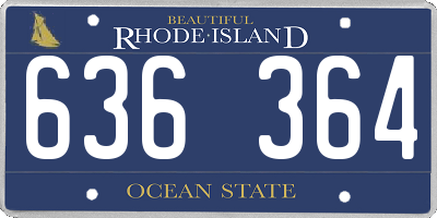 RI license plate 636364