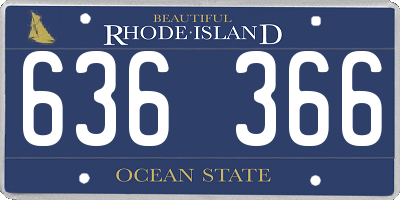 RI license plate 636366