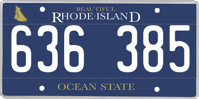 RI license plate 636385